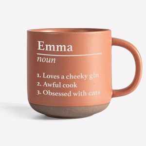 GeckoCustom Personalized Name Definition Engraved Pottery Mug HA75 891608 12oz