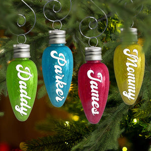 GeckoCustom Personalized Name Fillable Glitter Light Bulb Christmas Ornament HO82 893160 3.5 inches