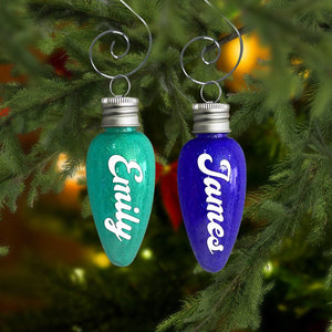 GeckoCustom Personalized Name Fillable Glitter Light Bulb Christmas Ornament HO82 893160 3.5 inches