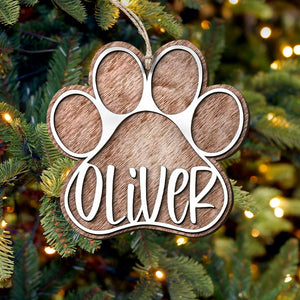 GeckoCustom Personalized Paw For Christmas Decor Wood Ornament Personalized Gift N304 889614