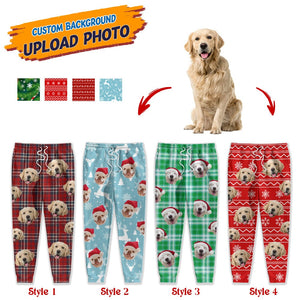 GeckoCustom Personalized Photo With Christmas Pattern Dog Men and Women's Sweatpants DA199 888742