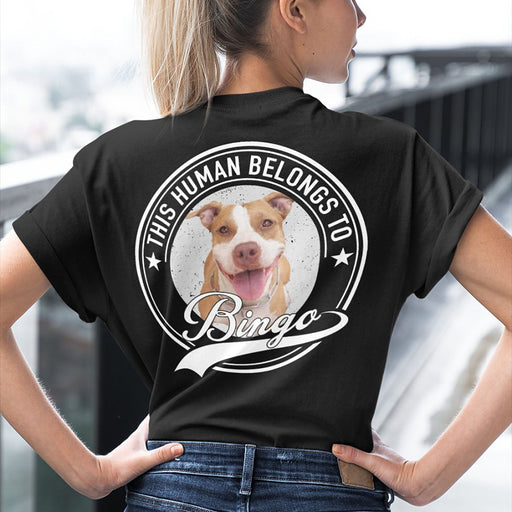 GeckoCustom Personalized Shirt Human Belongs To Dog Cat N369 889497 Women Tee / Black Color / S