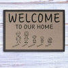 GeckoCustom Personalized Stick Figure Family Doormat 24x16 inch - 60x40 cm
