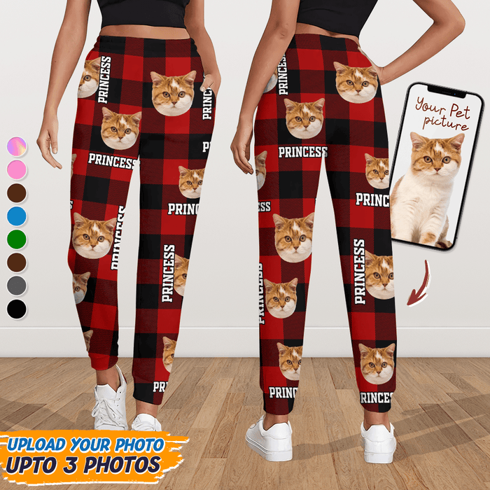 GeckoCustom Personalized Sweatpants Upload Photo And Custom Name Dog Cat For Men And Women's N369 888775 120728 For Woman / S