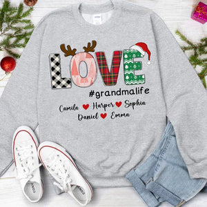 GeckoCustom Personalized Text Love Sweatshirt Mimi Applique And Grandkids - Best Gift For Family, Lover, Christmas Idea Gift HO82 891729