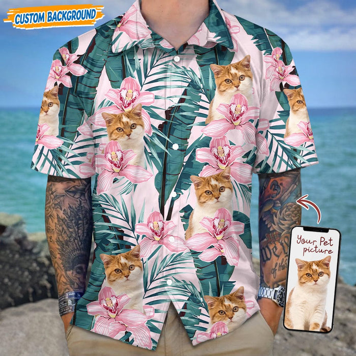 Personalized Photo Upload Cat Men's Hawaiian Shirt, N304 888310