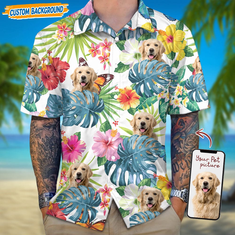 Personalized Photo Upload Cat Men's Hawaiian Shirt, N304 888310