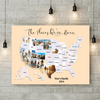 GeckoCustom Personalized USA Photo Map Canvas, 50 States Travel Map Gift HO82