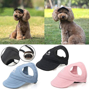 GeckoCustom Pet Baseball Caps Cute Dog Sun Hats Puppy Wear-resistant Peaked Cap Summer Outdoor Sun-proof Universal Solid Oxford Caps