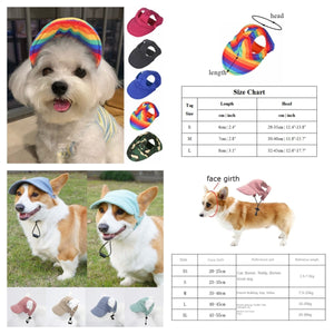 GeckoCustom Pet Baseball Caps Cute Dog Sun Hats Puppy Wear-resistant Peaked Cap Summer Outdoor Sun-proof Universal Solid Oxford Caps