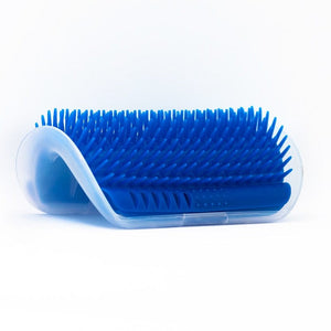 GeckoCustom Pet Brush Comb Play Cat Toy Softer Cat Self Groomer Massage Comb with Catnip Cat Face Scratcher for Kitten Puppy Cat Accessories Blue