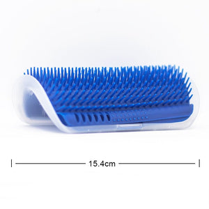 GeckoCustom Pet Brush Comb Play Cat Toy Softer Cat Self Groomer Massage Comb with Catnip Cat Face Scratcher for Kitten Puppy Cat Accessories Long Blue