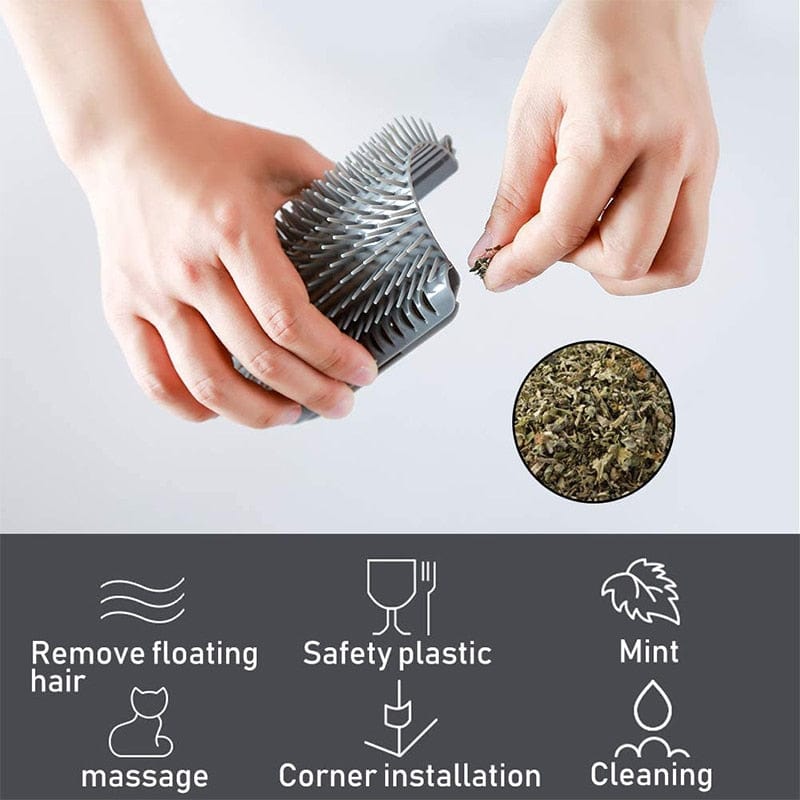 GeckoCustom Pet Brush Comb Play Cat Toy Softer Cat Self Groomer Massage Comb with Catnip Cat Face Scratcher for Kitten Puppy Cat Accessories