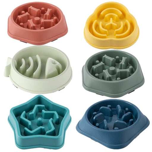 GeckoCustom Pet Cat Dog Slow Food Bowl Fat Help Healthy Round Anti-choking Thickened And Non-slip Multiple Colors Shapes