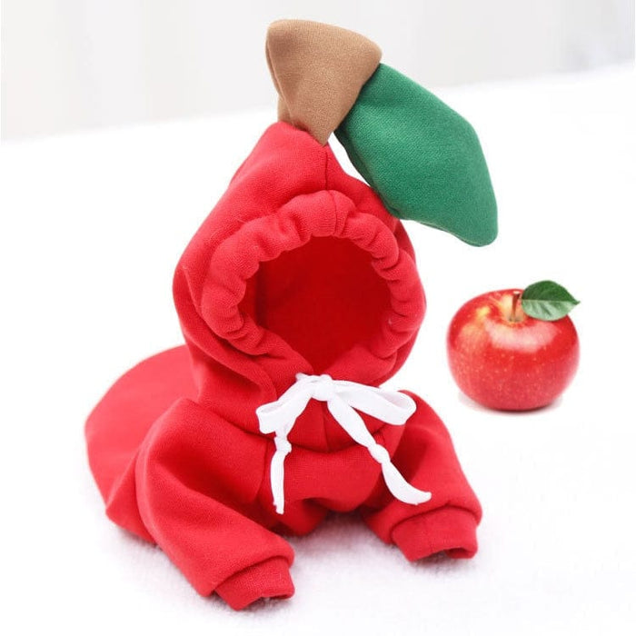 GeckoCustom Pet Clothes Dogs Hooded Sweatshirt Fruit Warm Coat Cat Sweater Cold Weather Costume for Puppy Small Medium Large Dog Cat Clothes Red / XS