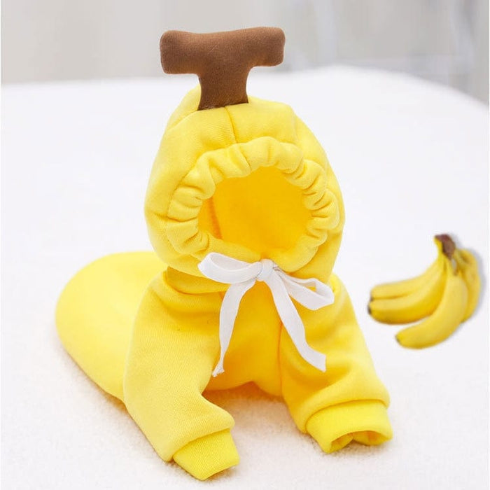 GeckoCustom Pet Clothes Dogs Hooded Sweatshirt Fruit Warm Coat Cat Sweater Cold Weather Costume for Puppy Small Medium Large Dog Cat Clothes Yellow / XS