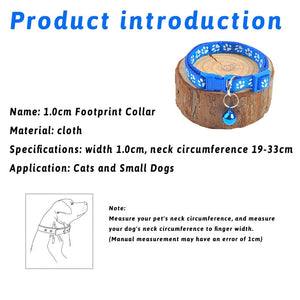 GeckoCustom Pet Collar With Bell Cartoon Footprint Colorful Dog Puppy Cat Accessories Kitten Collar Adjustable Safety Bell Ring Necklace Pet