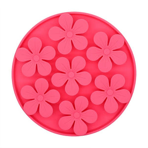 GeckoCustom Pet Dog Bowl Dog Slow Feeder Bowl Puppy Cat Slow Eating Dish Bowl Anti-chock Food Plate Feeding Dog Cat Food Bowl Pet Supplies Rose red Round