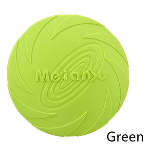 GeckoCustom Pet Dog Flying Disk Toy Silicone Material Environmentally Friendly Anti-Chew Dog Puppy Interactive Training Pet Supplies Green / 15CM