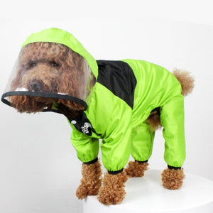 GeckoCustom Pet Dog Raincoat Transparent Hooded Jumpsuit Dogs Waterproof Coat Water Resistant Clothes for Dogs Cats Jacket Pet Supplies green / XS
