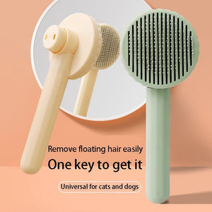 GeckoCustom Pet Hair Removal Comb Cat Brush Self Cleaning Slicker Brush for Cats Dogs Hair Remover Scraper Pet Grooming Tool Cat Accessories