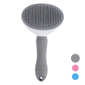 GeckoCustom Pet Hair Removal Comb Cat Brush Self Cleaning Slicker Brush for Cats Dogs Hair Remover Scraper Pet Grooming Tool Cat Accessories grey 1
