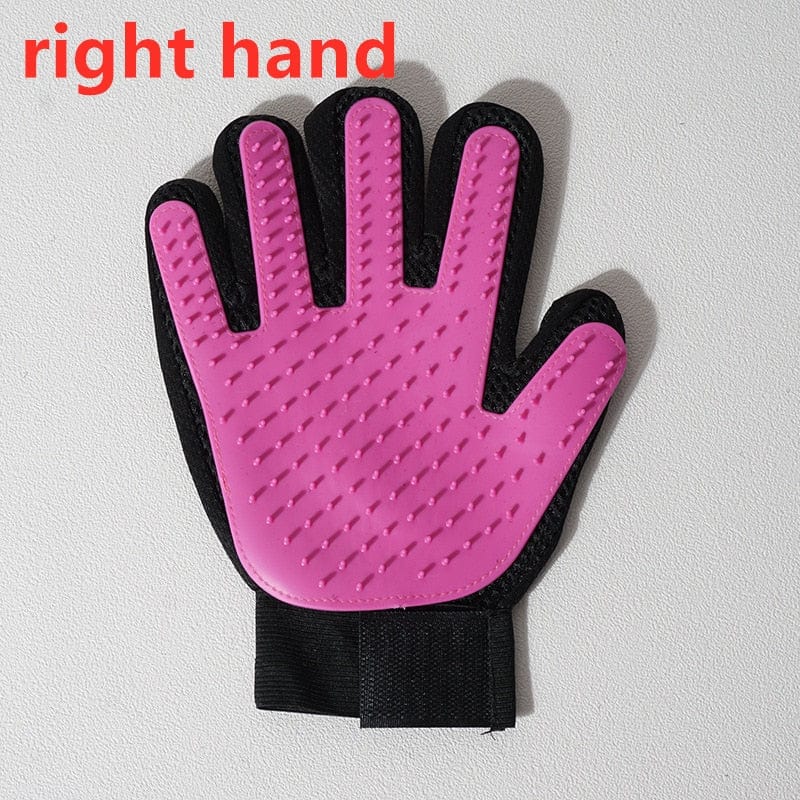 GeckoCustom Pet Hair Remover Massage Brush Grooming Glove Right Purple