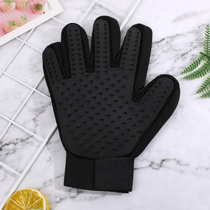 GeckoCustom Pet Hair Remover Massage Brush Grooming Glove Right Black