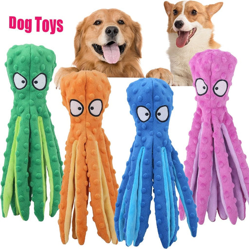 GeckoCustom Pet Plush Toy Cat Dog Voice Octopus Shell Puzzle Toy Bite Resistant Interactive Pet Dog Teeth Cleaning Chew Toy Pet Supplies
