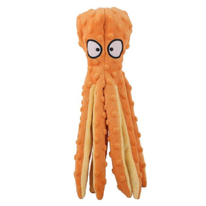 GeckoCustom Pet Plush Toy Cat Dog Voice Octopus Shell Puzzle Toy Bite Resistant Interactive Pet Dog Teeth Cleaning Chew Toy Pet Supplies orange / China