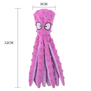 GeckoCustom Pet Plush Toy Cat Dog Voice Octopus Shell Puzzle Toy Bite Resistant Interactive Pet Dog Teeth Cleaning Chew Toy Pet Supplies