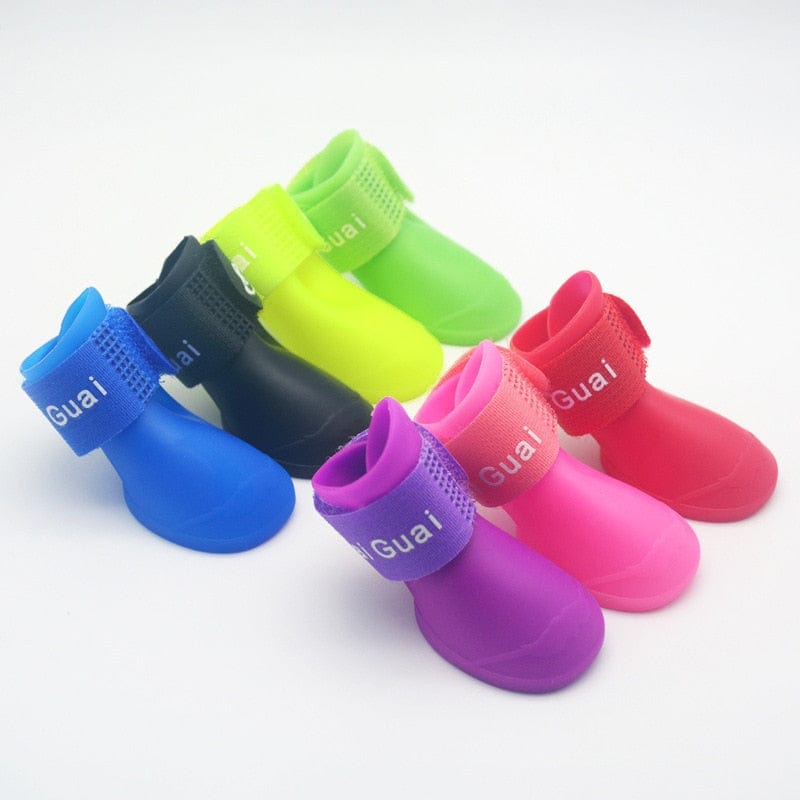 GeckoCustom Pet rain shoes dog cat anti-slip rubber boot dogs cats foot cover puppy waterproof socks small medium dogs protect the paw