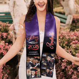 GeckoCustom Photo Class of 2025 Stoles Sash, Graduation Gift, Senior Gift N304 888873 6x72 inch