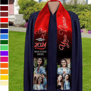 GeckoCustom Photo Class of 2025 Stoles Sash, Graduation Gift, Senior Gift N304 888873 6x72 inch