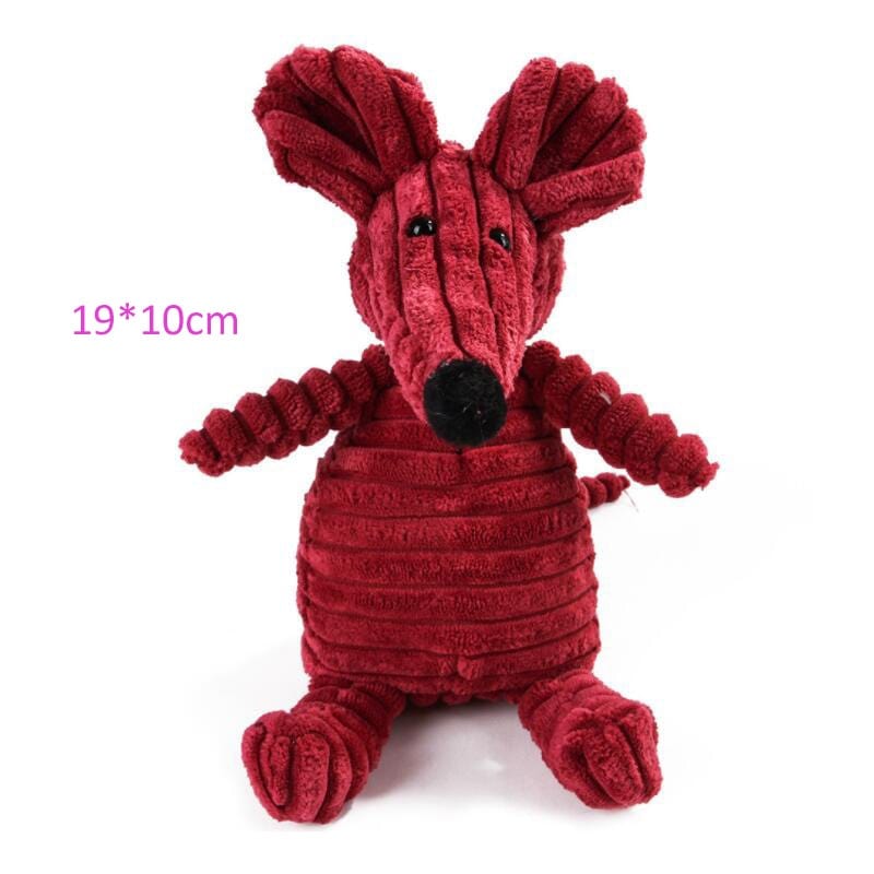 GeckoCustom Plush Dog Toy Animals Shape Bite Resistant Squeaky Toys Corduroy Dog Toys for Small Large Dogs Puppy Pets Training Accessories