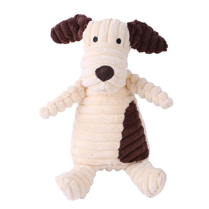 GeckoCustom Plush Dog Toy Animals Shape Bite Resistant Squeaky Toys Corduroy Dog Toys for Small Large Dogs Puppy Pets Training Accessories Dog