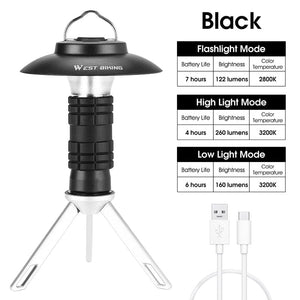 GeckoCustom Portable Camping Light with Magnetic USB Rechargeable Black / China