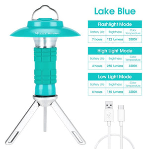 GeckoCustom Portable Camping Light with Magnetic USB Rechargeable Blue / China