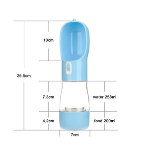 GeckoCustom Portable Dog Water Bottle Food and Water Container For Dog Pets Feeder Bowl Outdoor Travel Drinking Bowls Water Dispenser Food Water Blue / China