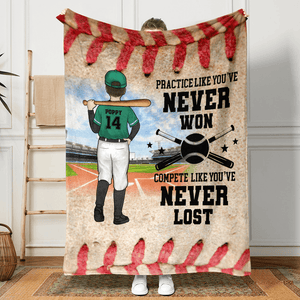 GeckoCustom Practice Like You've Never Won Baseball Lover Blanket TH10 891625