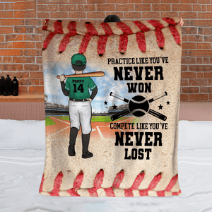 GeckoCustom Practice Like You've Never Won Baseball Lover Blanket TH10 891625