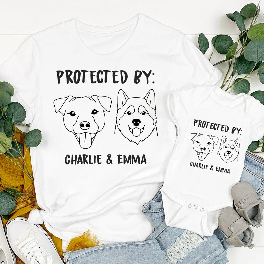 GeckoCustom Protected By Dog Baby Onesie Baby Shirt K228 889659