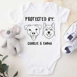 GeckoCustom Protected By Dog Baby Onesie Baby Shirt K228 889659