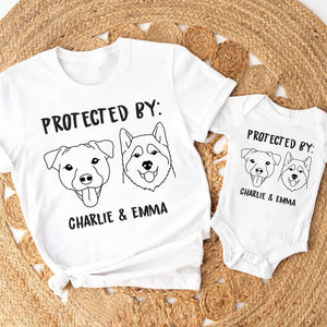 GeckoCustom Protected By Dog Baby Onesie Baby Shirt K228 889659