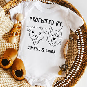 GeckoCustom Protected By Dog Baby Onesie Baby Shirt K228 889659