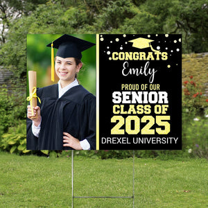 GeckoCustom Proud Of Our Class Of 2025 Graduation Personalized Yard Sign 895078