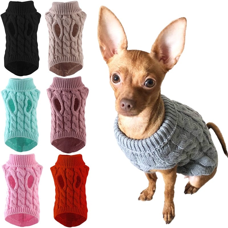 GeckoCustom Puppy Dog Sweaters for Small Medium Dogs Cats Clothes Winter Warm Pet Turtleneck Chihuahua Vest Soft Yorkie Coat Teddy Jacket