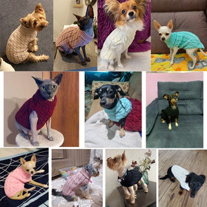 GeckoCustom Puppy Dog Sweaters for Small Medium Dogs Cats Clothes Winter Warm Pet Turtleneck Chihuahua Vest Soft Yorkie Coat Teddy Jacket
