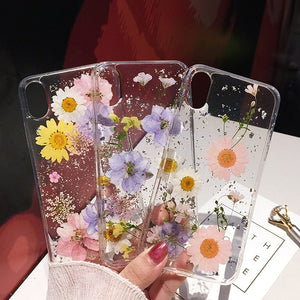 GeckoCustom Qianliyao Dried Flower Silver foil Phone Cases For iPhone 15 14 13 12 11 Pro Max XS Max XR X 6s 7 8 Plus SE Soft Silicone Cover