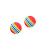 GeckoCustom Rainbow EVA Cat Toys Ball Interactive Cat Dog Play Chewing Rattle Scratch EVA Ball Training Balls Pet Toys Supplies